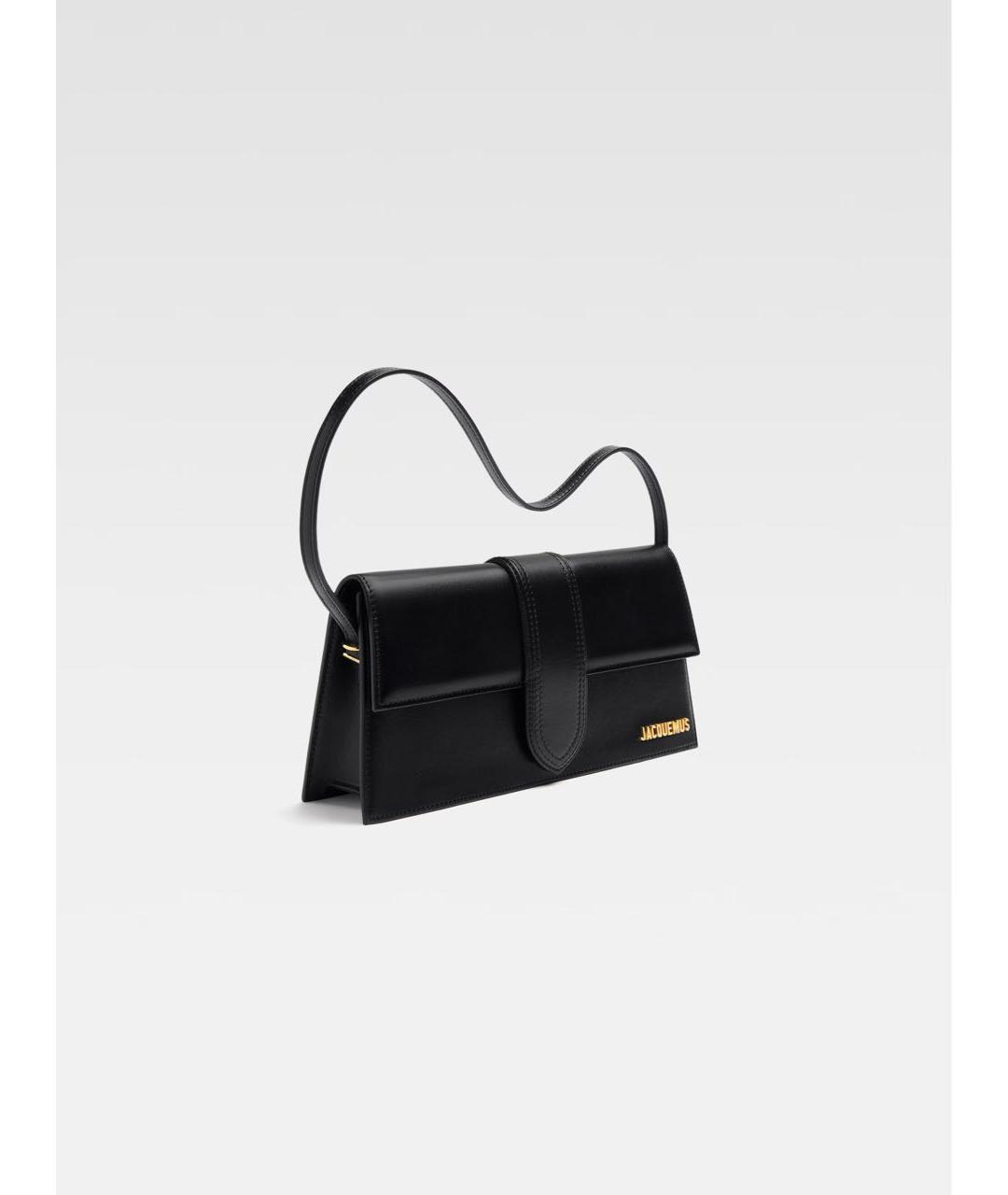 JACQUEMUS Черная кожаная сумка через плечо, фото 2