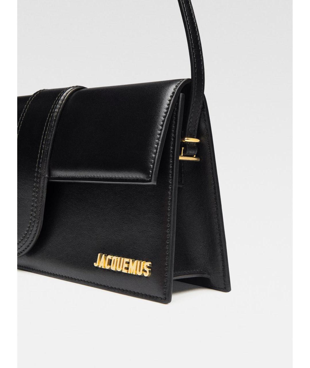 JACQUEMUS Черная кожаная сумка через плечо, фото 4