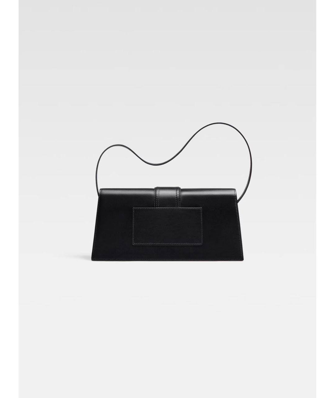 JACQUEMUS Черная кожаная сумка через плечо, фото 3