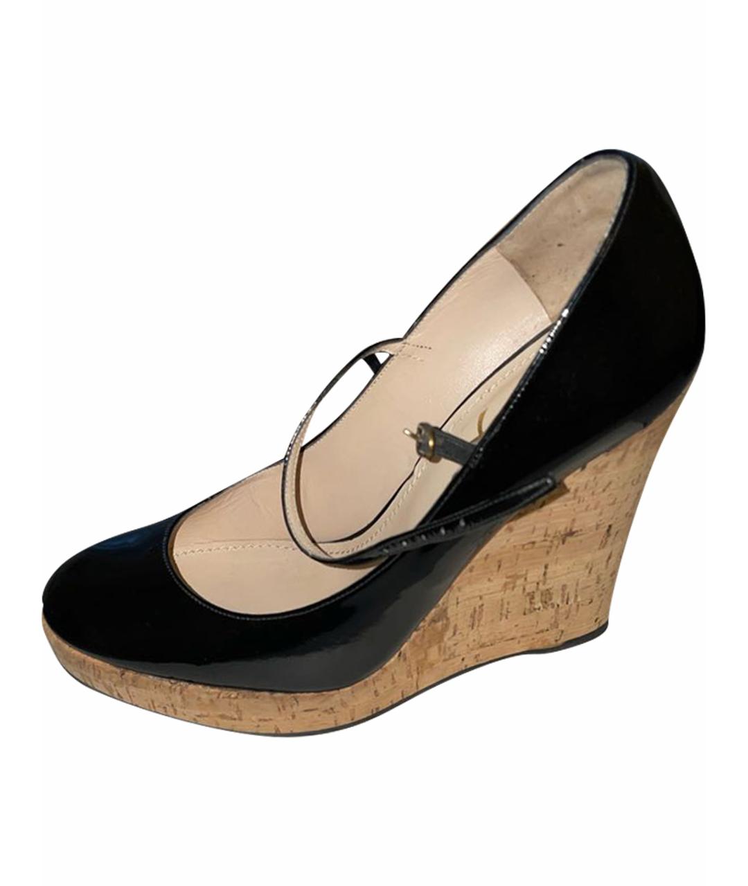 SAINT LAURENT Черные туфли из лакированной кожи, фото 6