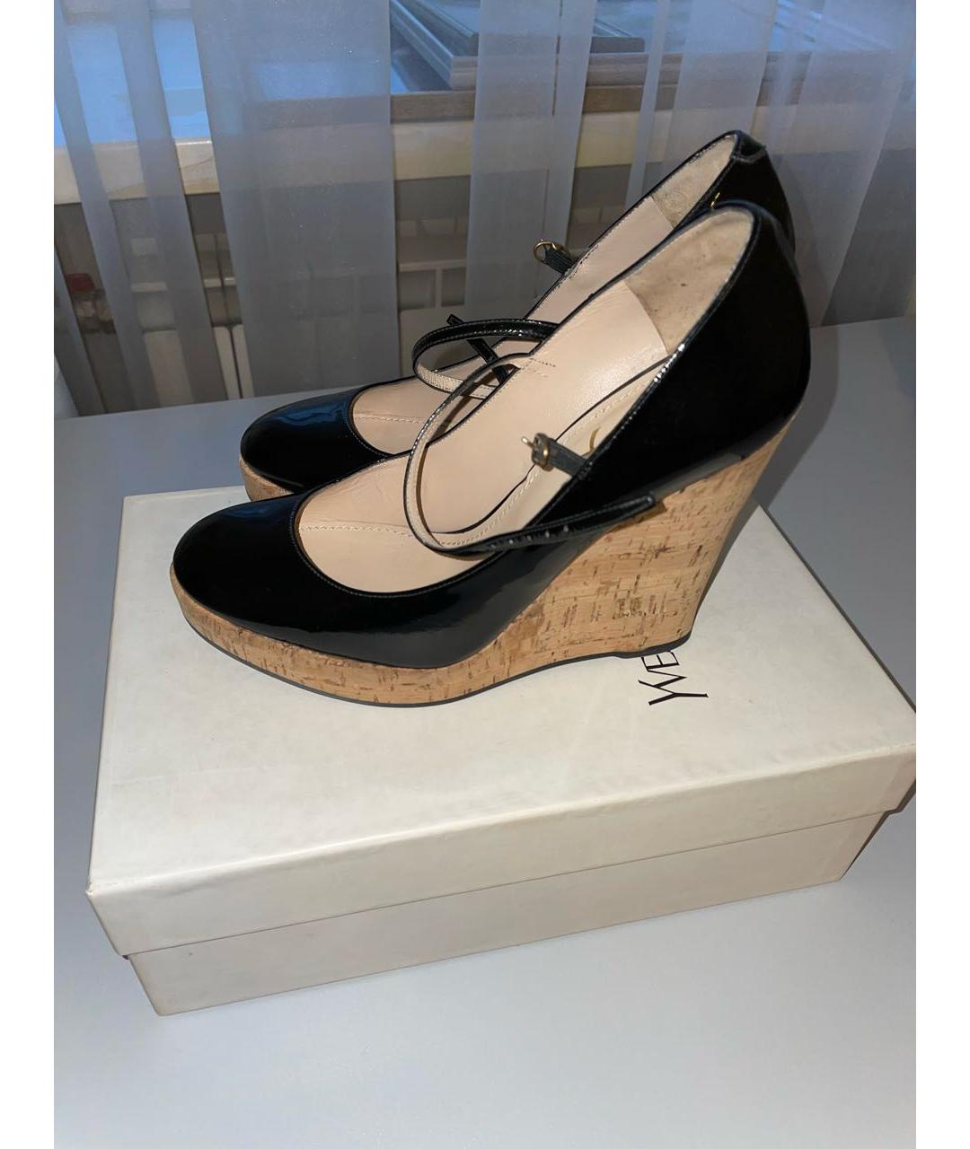 SAINT LAURENT Черные туфли из лакированной кожи, фото 5