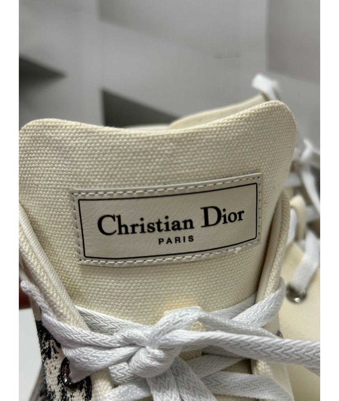 CHRISTIAN DIOR Белые текстильные кеды, фото 5
