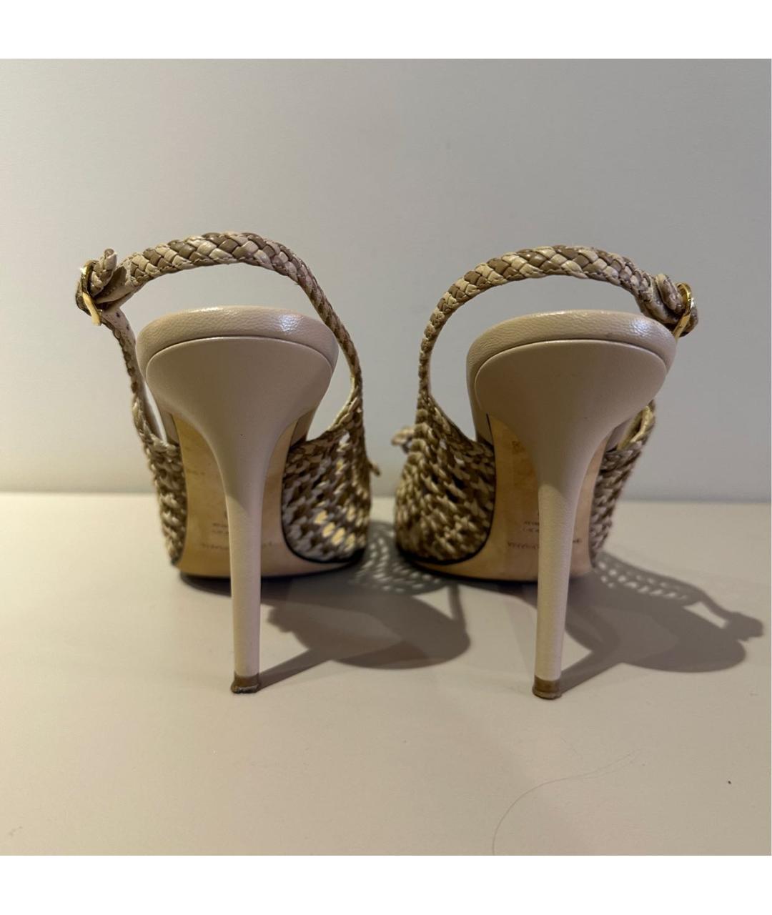 DOLCE&GABBANA Бежевые кожаные туфли, фото 4