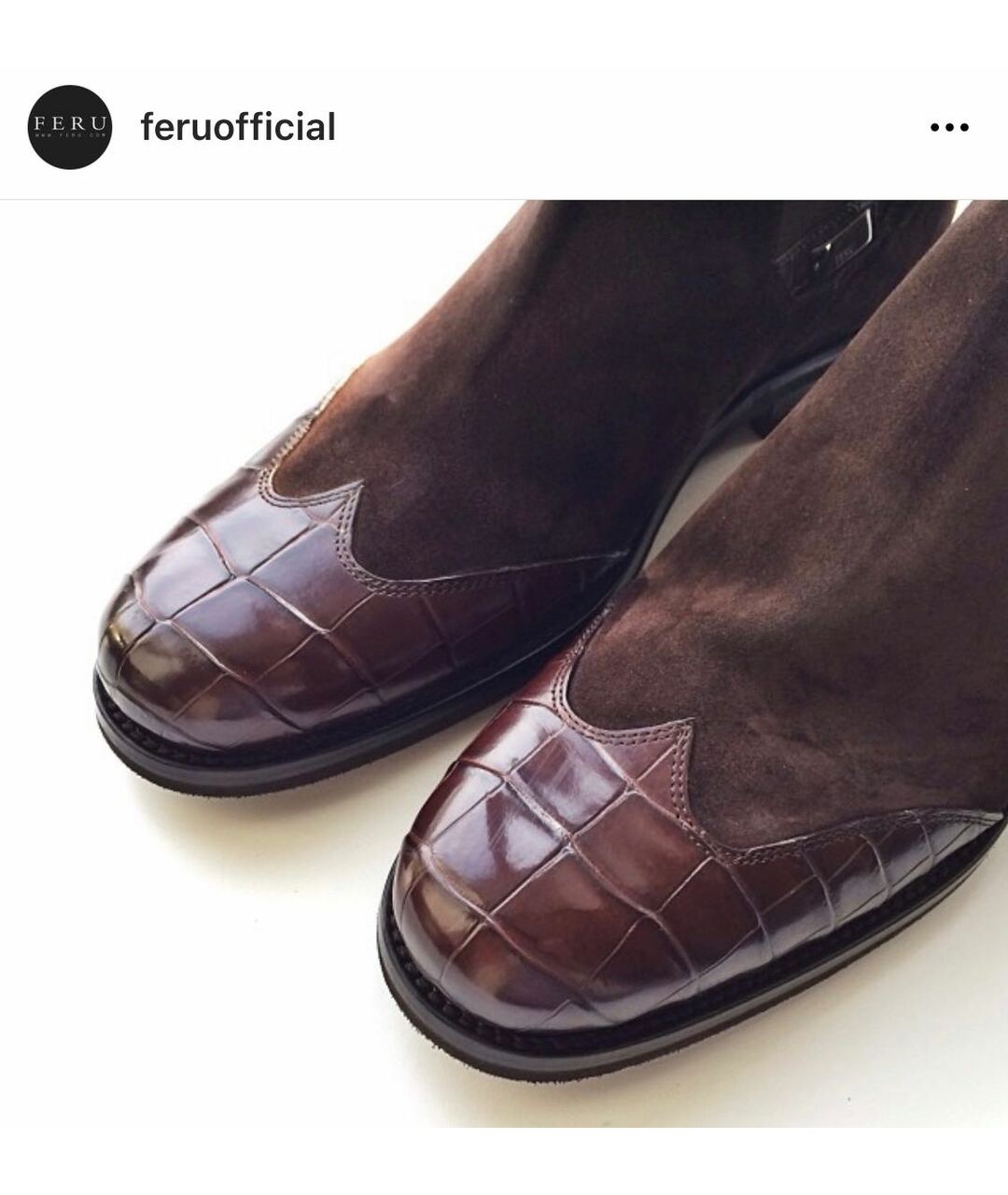 FERU Коричневые высокие ботинки из экзотической кожи, фото 8