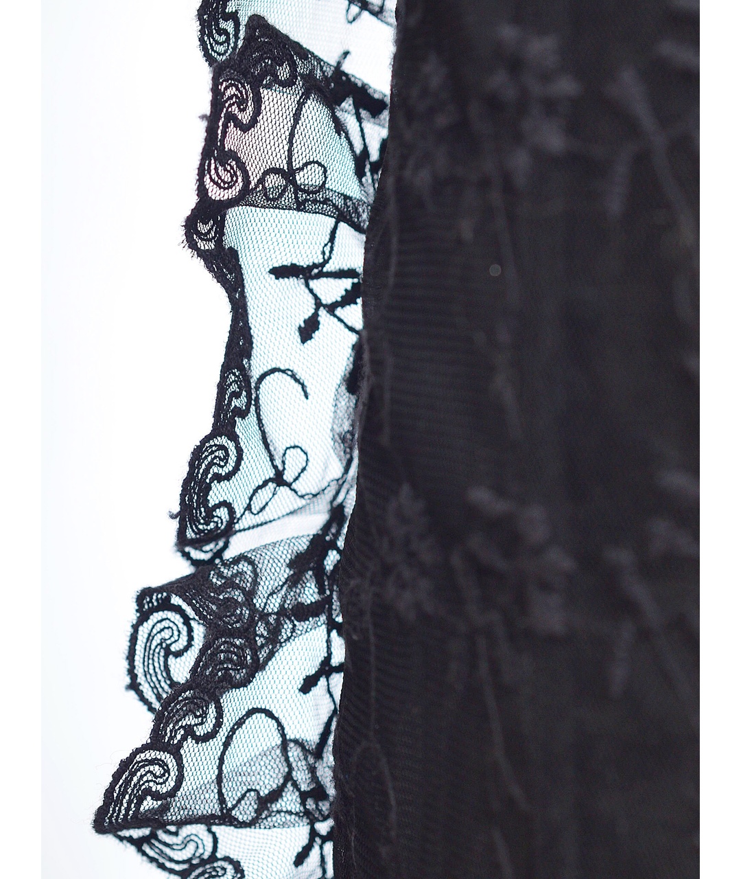 SIMONE ROCHA Черная кружевная юбка миди, фото 3