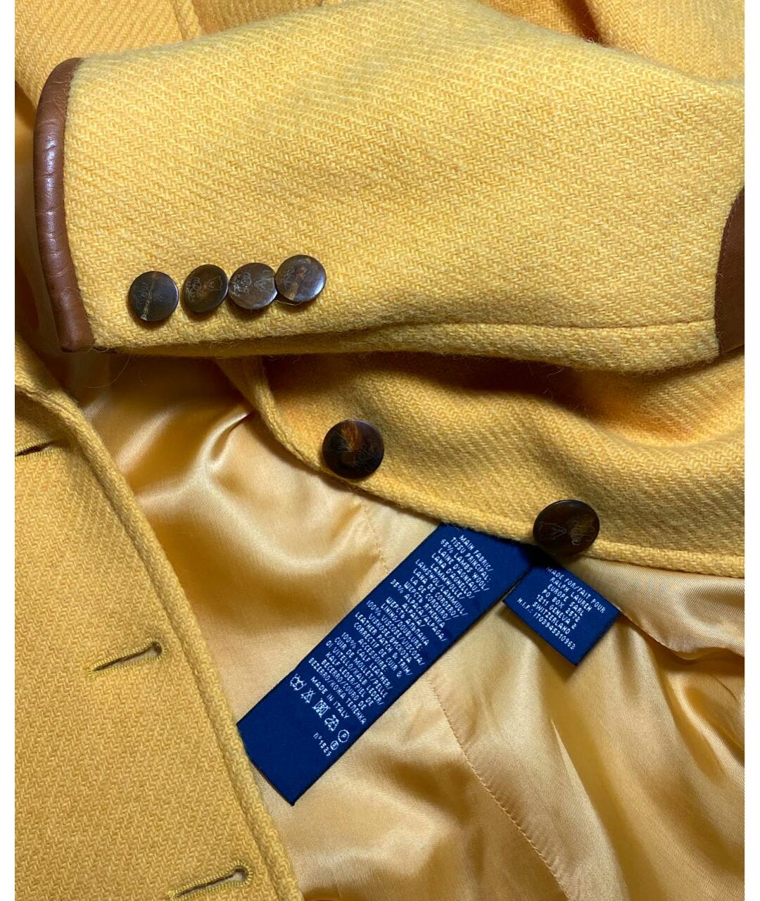 RALPH LAUREN Желтый шерстяной жакет/пиджак, фото 8