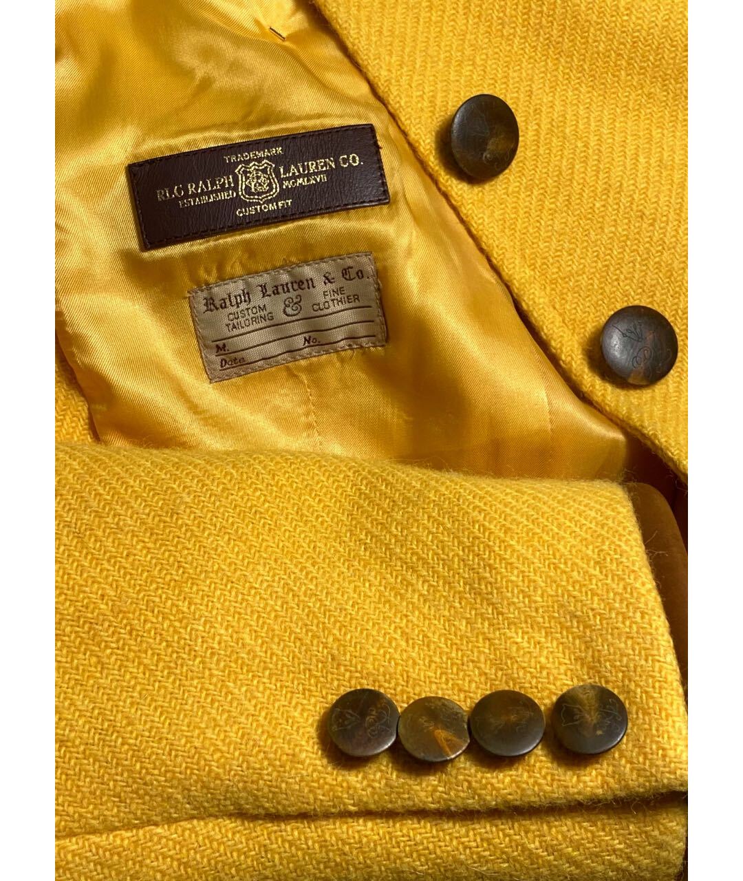 RALPH LAUREN Желтый шерстяной жакет/пиджак, фото 5