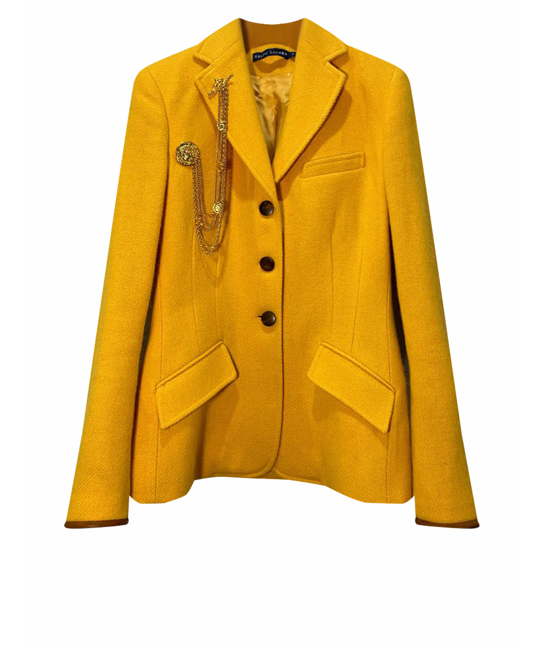RALPH LAUREN Желтый шерстяной жакет/пиджак, фото 1