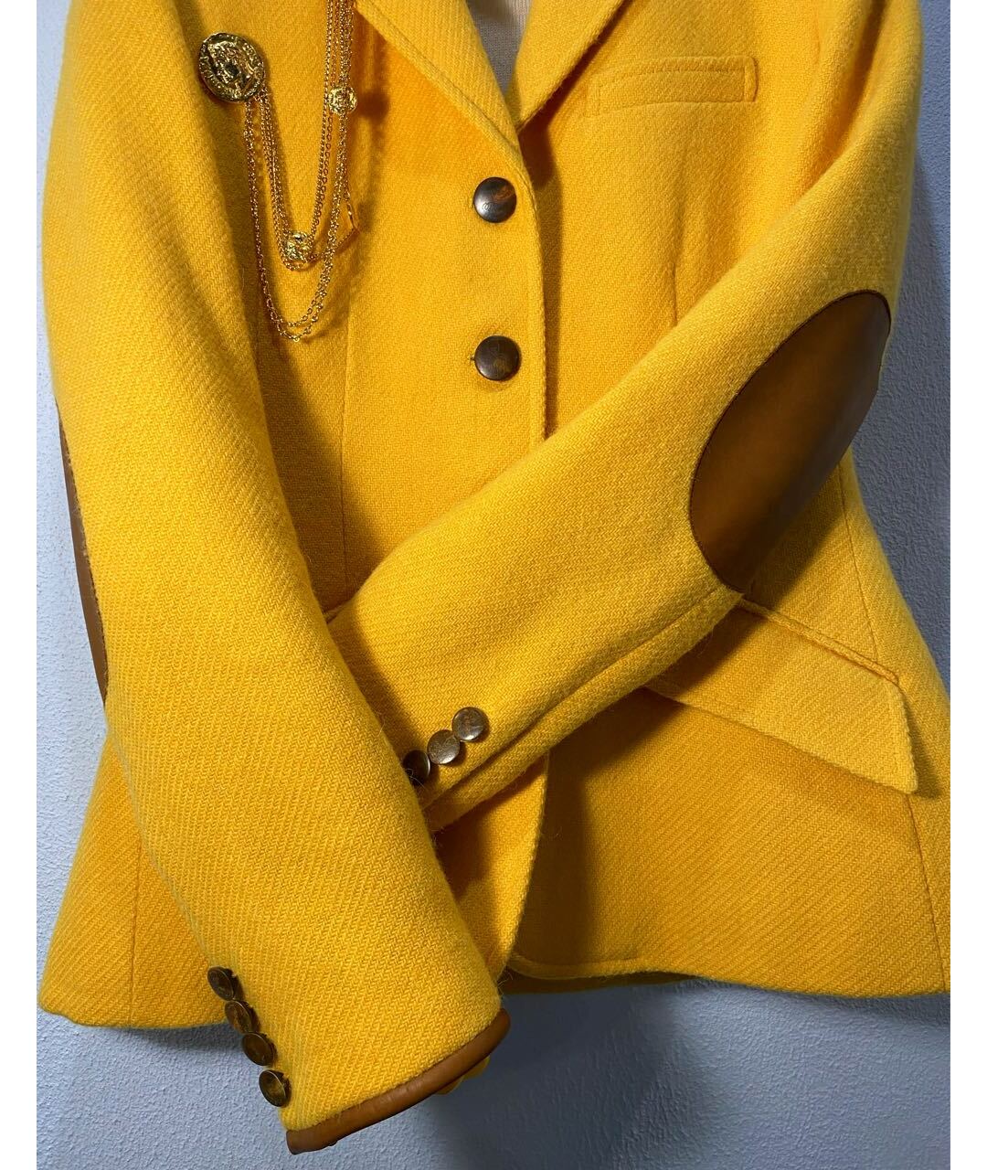 RALPH LAUREN Желтый шерстяной жакет/пиджак, фото 7