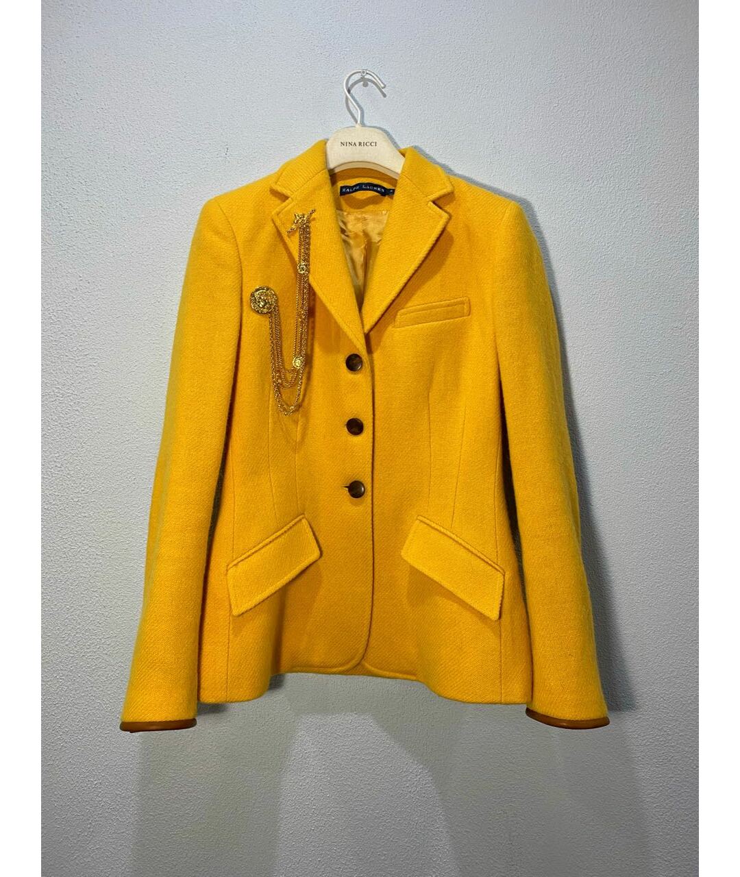 RALPH LAUREN Желтый шерстяной жакет/пиджак, фото 9