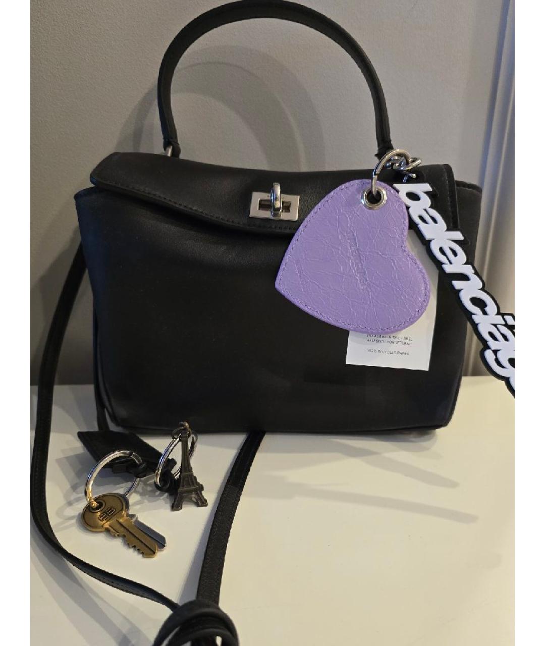 BALENCIAGA Черная кожаная сумка с короткими ручками, фото 7