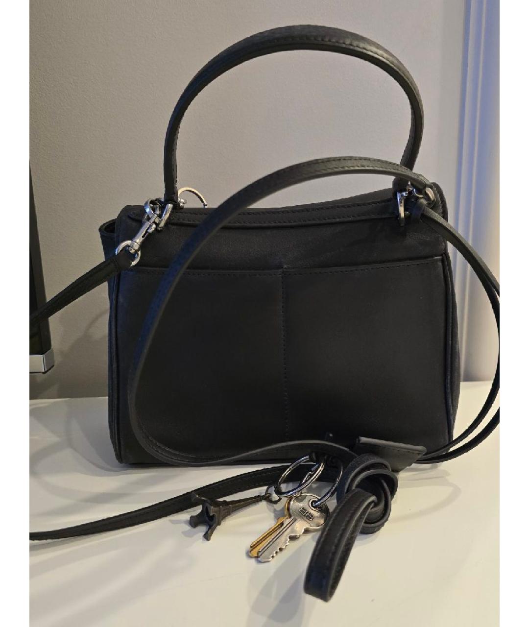 BALENCIAGA Черная кожаная сумка с короткими ручками, фото 3