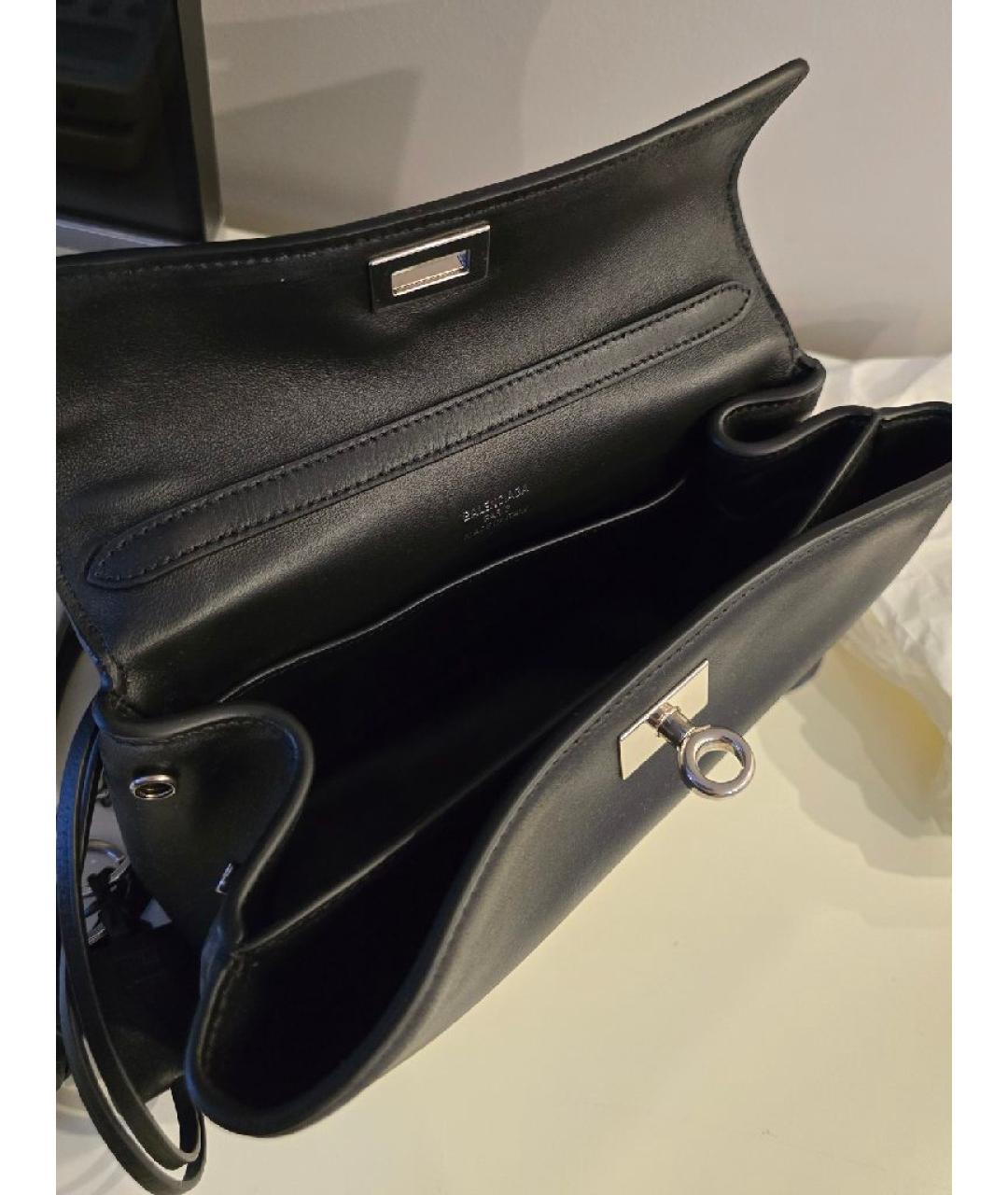 BALENCIAGA Черная кожаная сумка с короткими ручками, фото 4