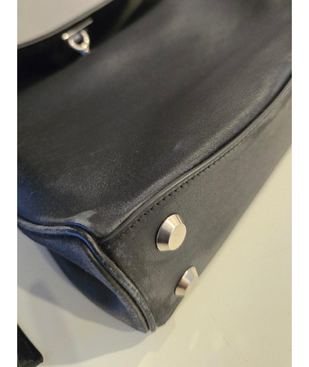 BALENCIAGA Черная кожаная сумка с короткими ручками, фото 5
