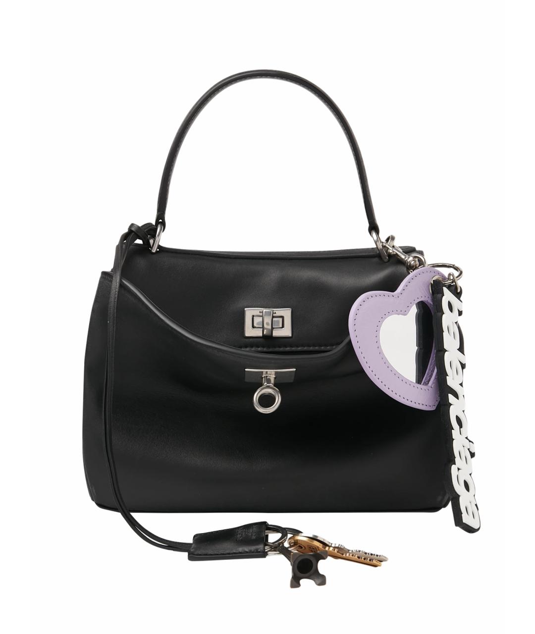 BALENCIAGA Черная кожаная сумка с короткими ручками, фото 1