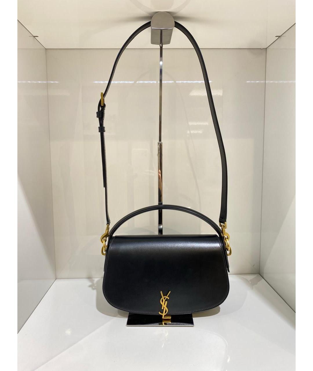 SAINT LAURENT Черная кожаная сумка через плечо, фото 2