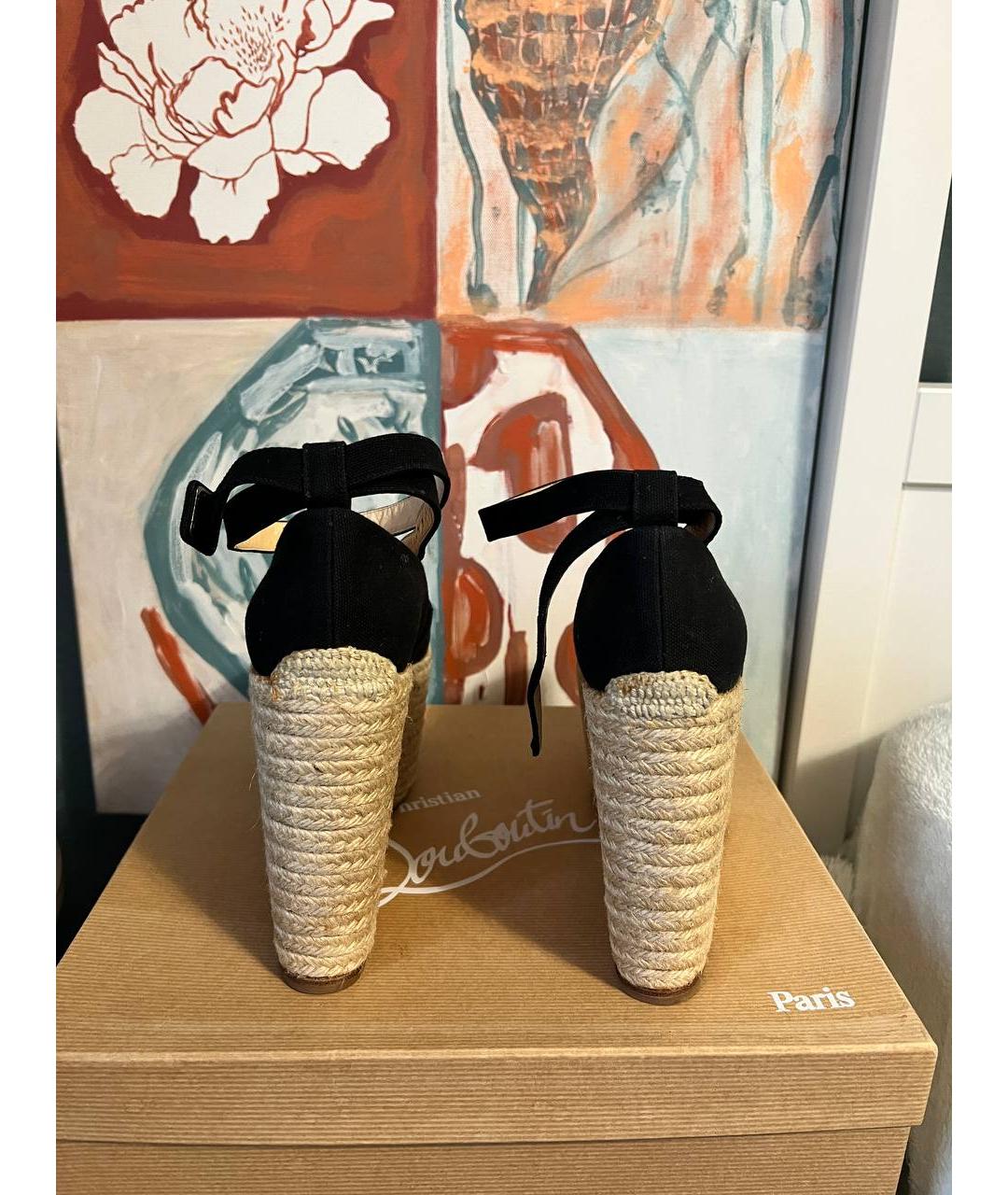 CHRISTIAN LOUBOUTIN Черные текстильные эспадрильи, фото 4