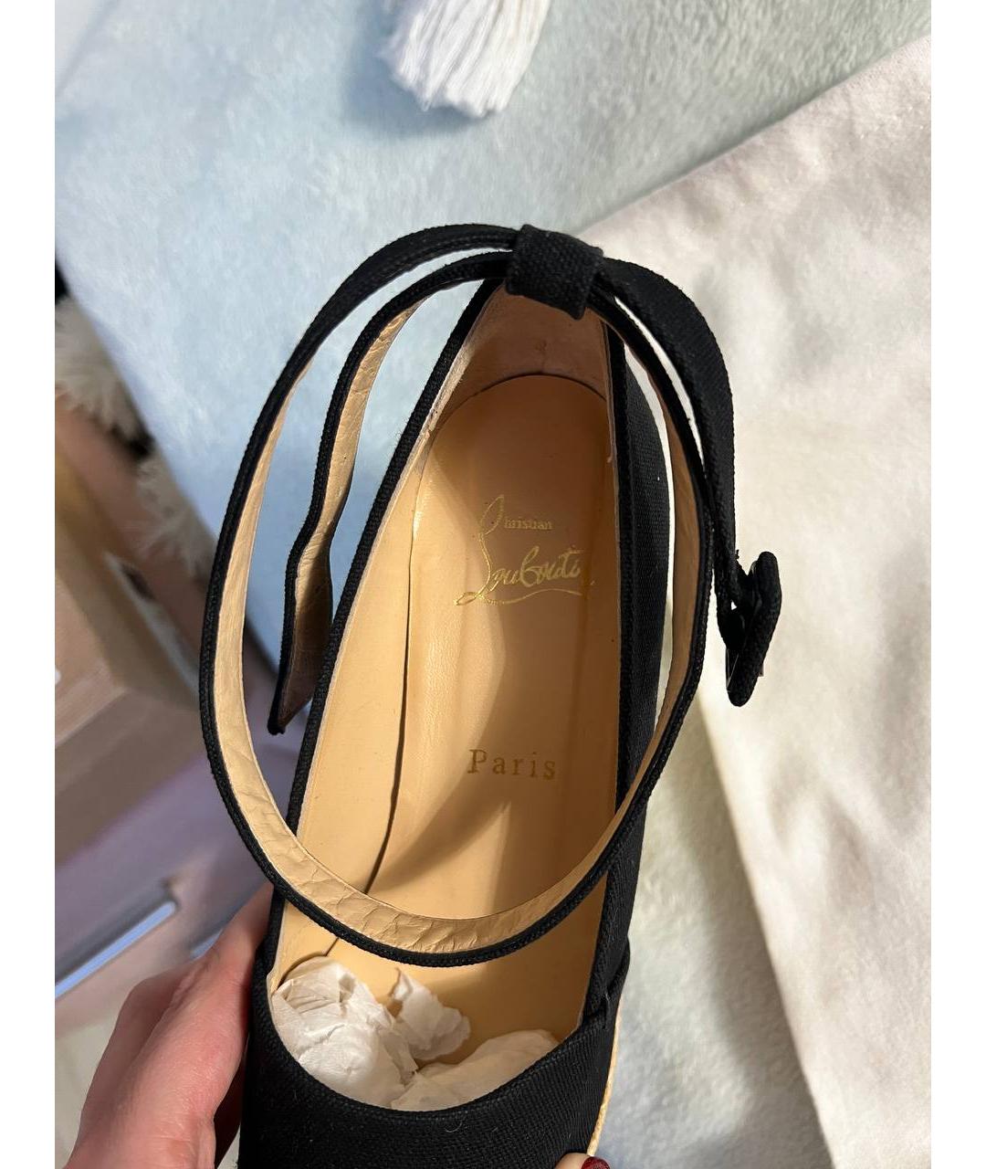 CHRISTIAN LOUBOUTIN Черные текстильные эспадрильи, фото 6
