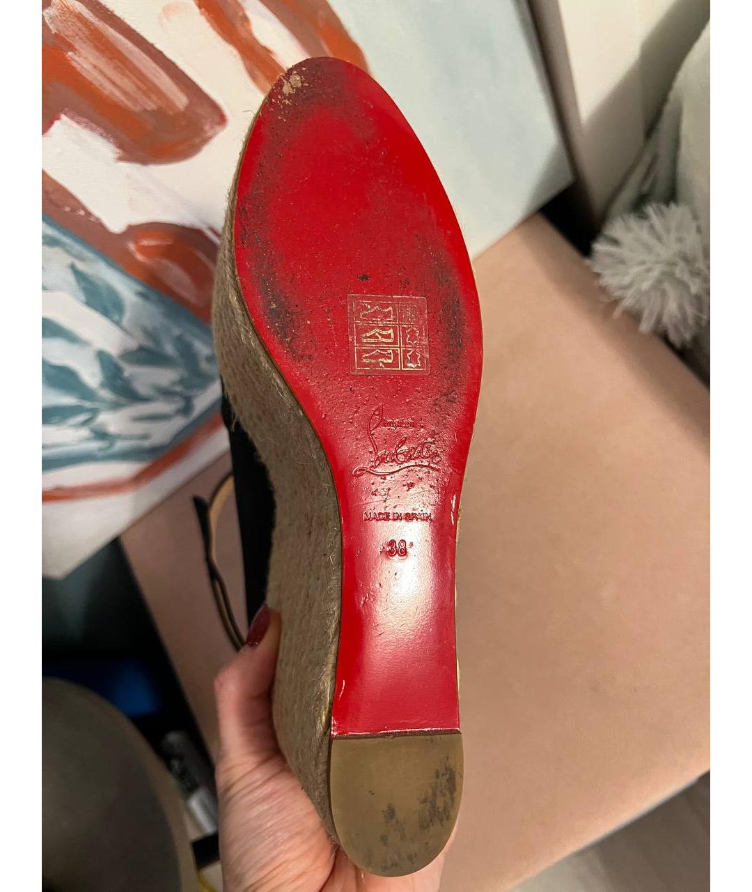 CHRISTIAN LOUBOUTIN Черные текстильные эспадрильи, фото 5