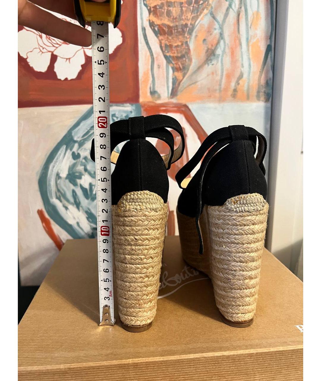 CHRISTIAN LOUBOUTIN Черные текстильные эспадрильи, фото 7