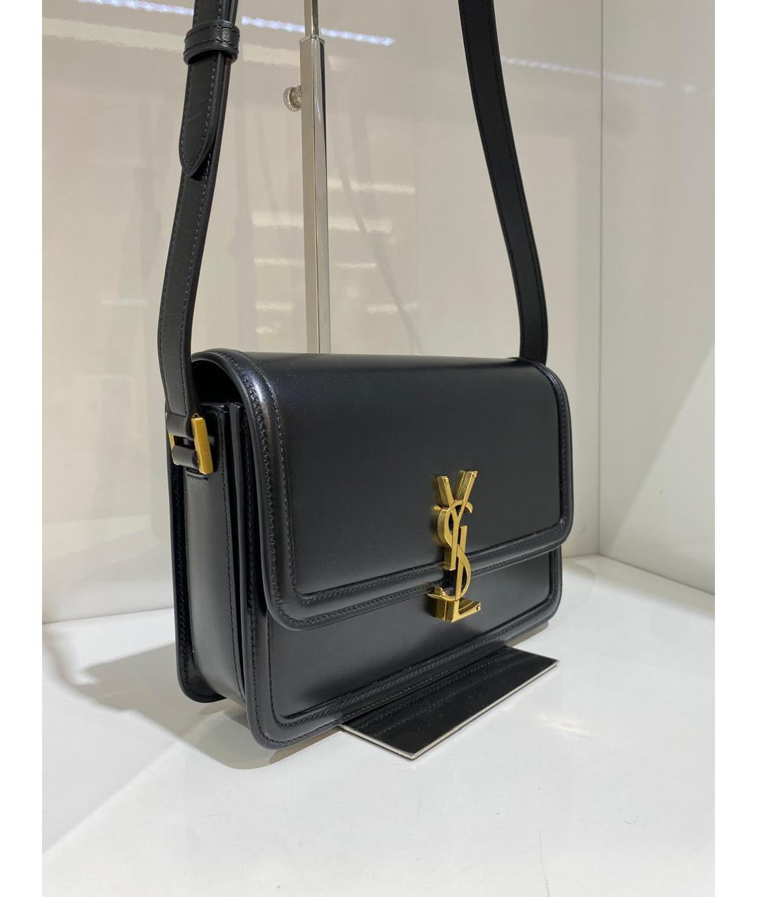 SAINT LAURENT Черная кожаная сумка через плечо, фото 3