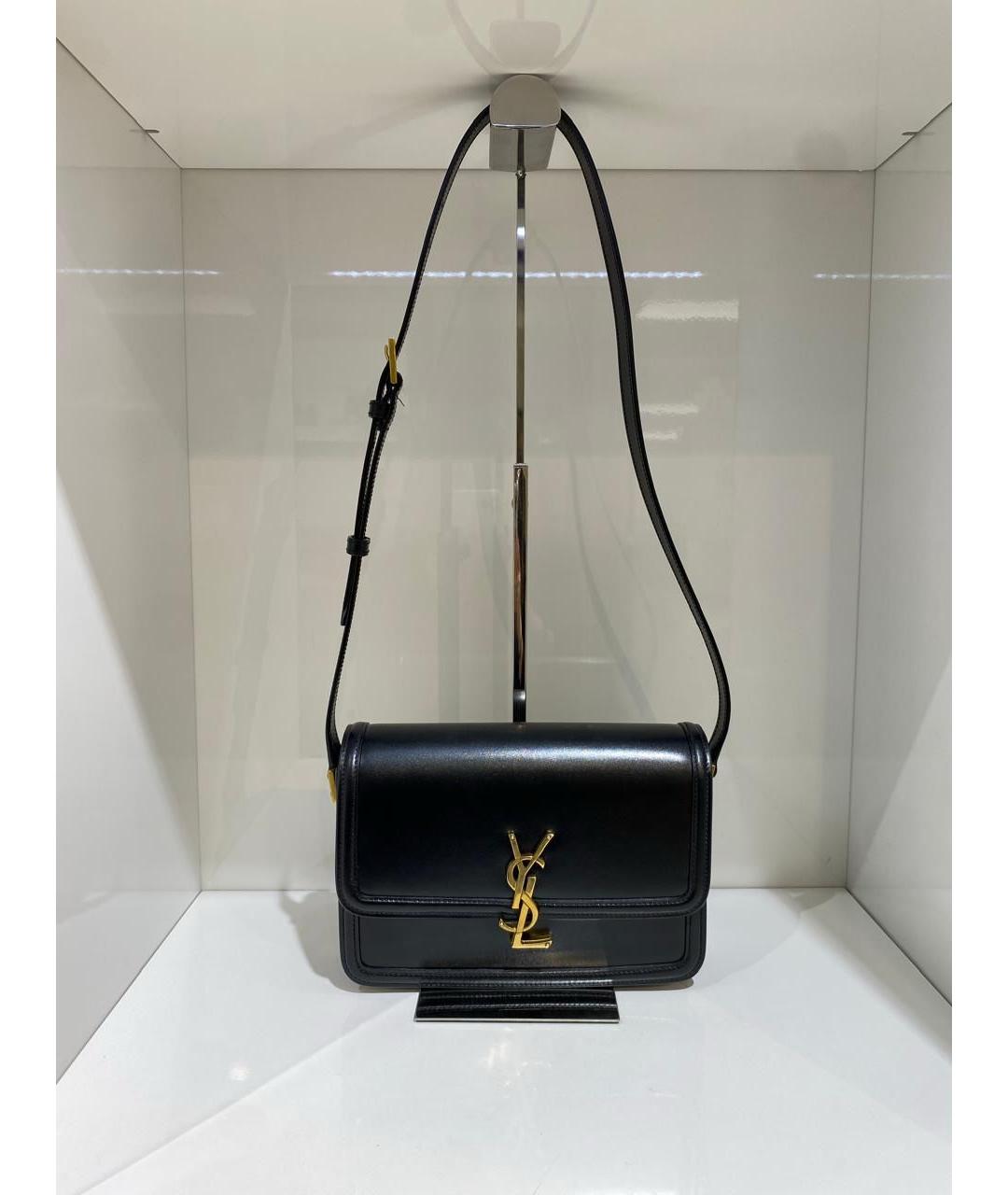 SAINT LAURENT Черная кожаная сумка через плечо, фото 2