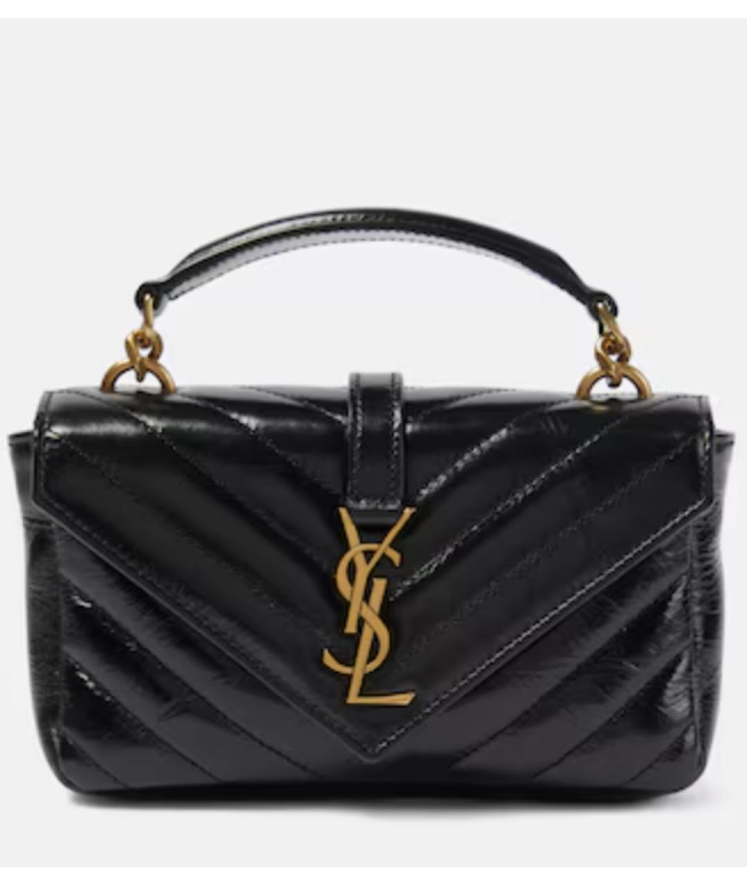 SAINT LAURENT Черная кожаная сумка через плечо, фото 4