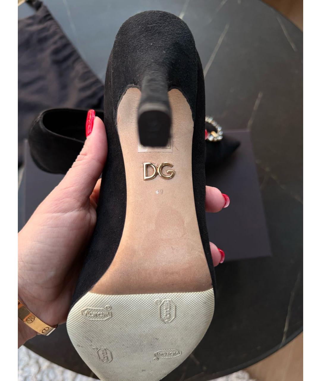 DOLCE&GABBANA Черные замшевые туфли, фото 8