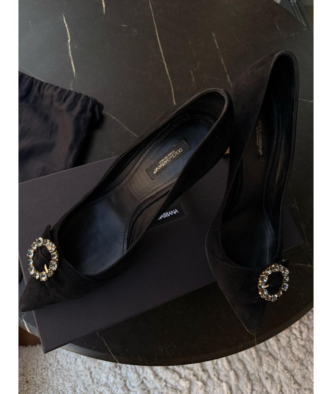 DOLCE&GABBANA Черные замшевые туфли, фото 5