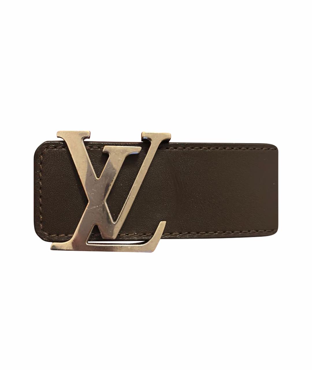 LOUIS VUITTON Черный кожаный ремень, фото 1
