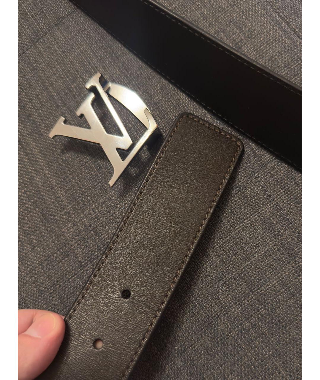 LOUIS VUITTON Черный кожаный ремень, фото 4