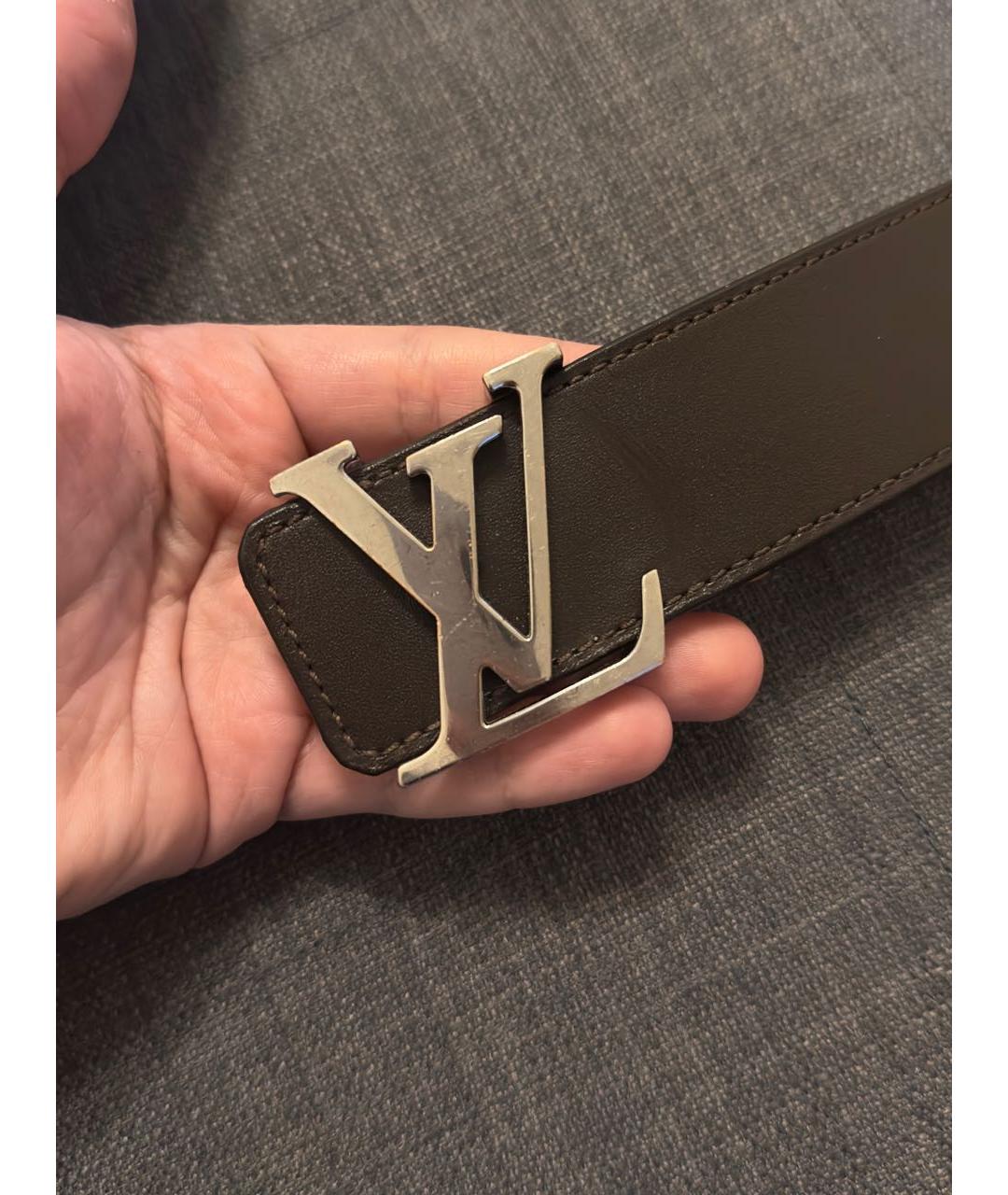LOUIS VUITTON Черный кожаный ремень, фото 6