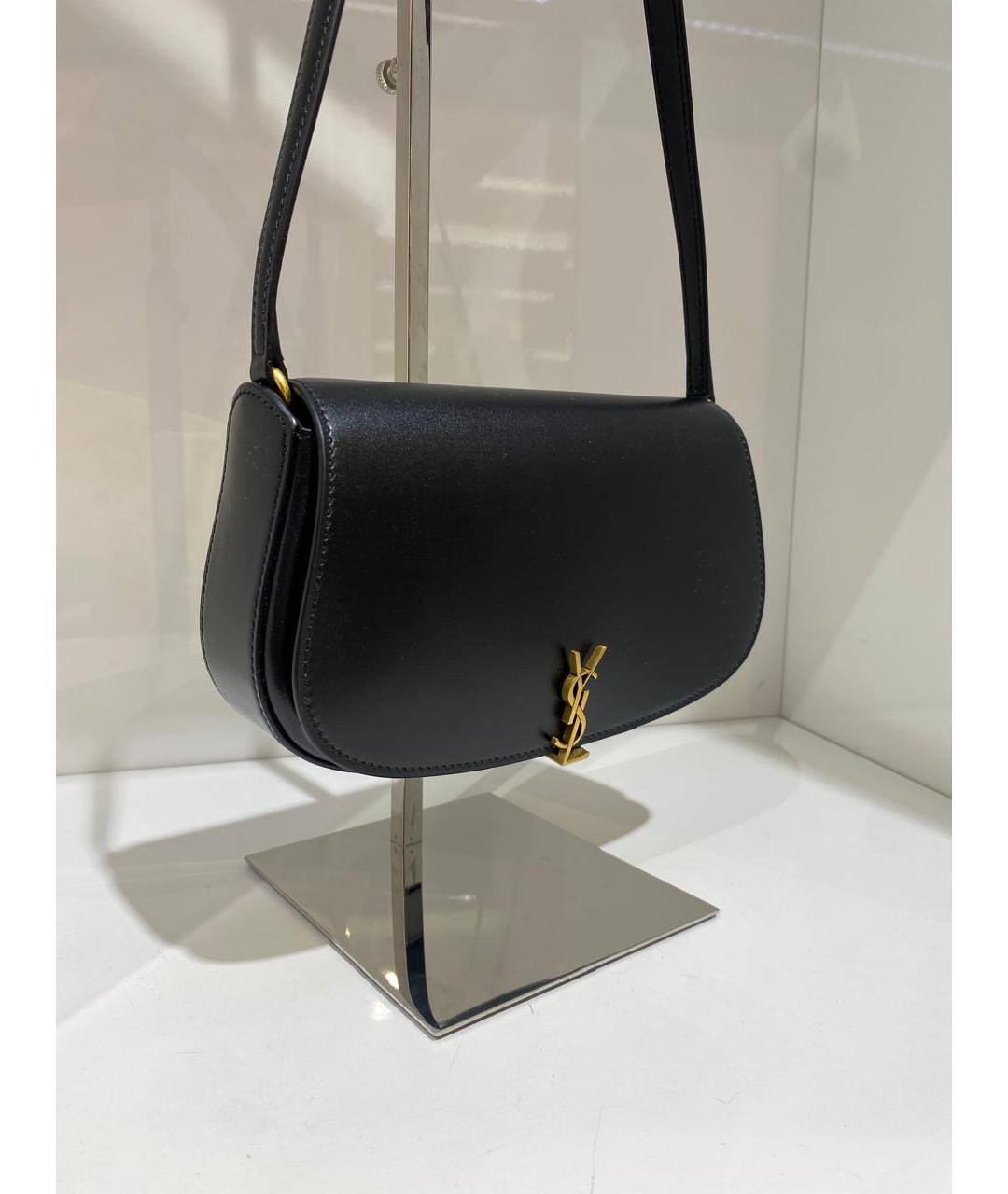 SAINT LAURENT Черная кожаная сумка через плечо, фото 3