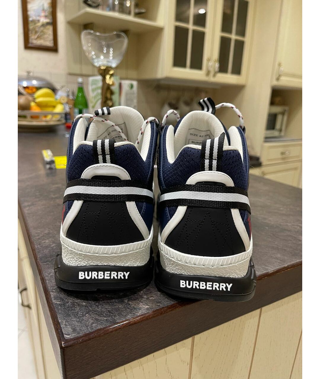 BURBERRY Темно-синие низкие кроссовки / кеды, фото 4
