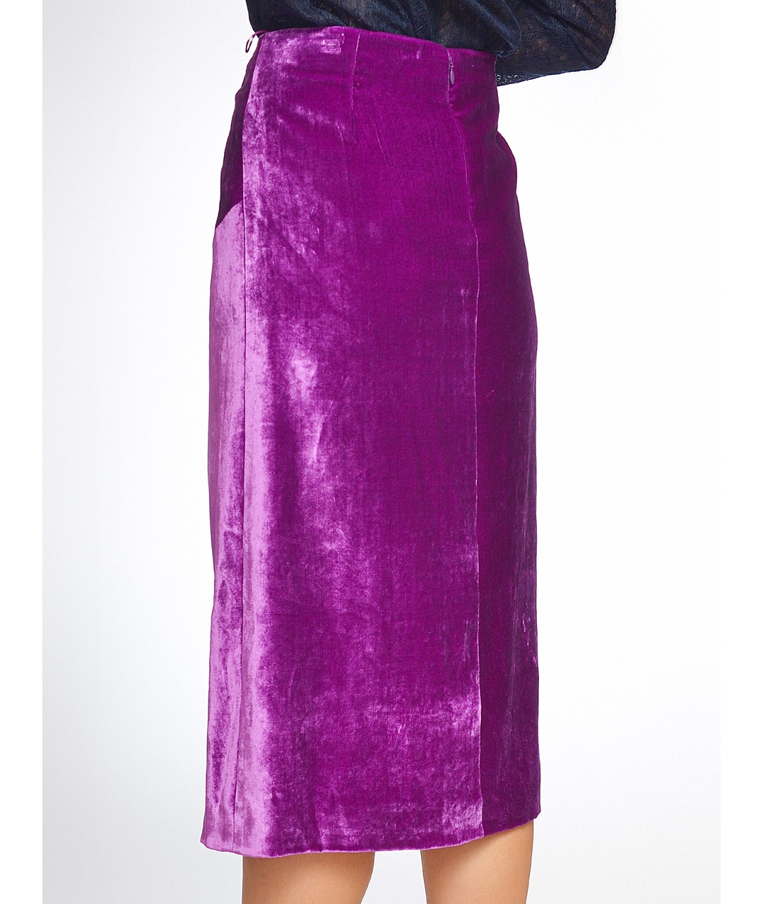 NINA RICCI Фиолетовая бархатная юбка миди, фото 3