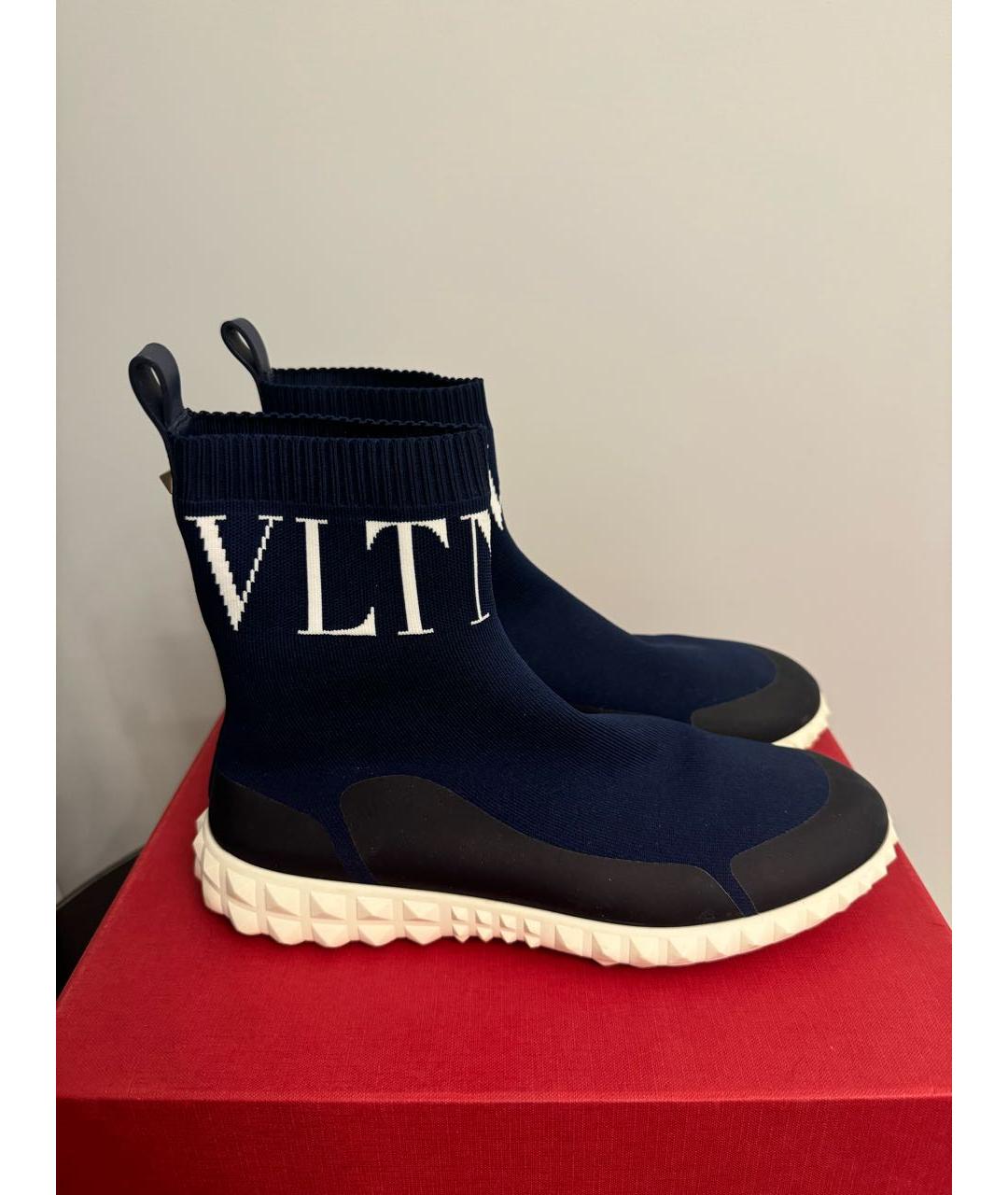 VALENTINO Темно-синие текстильные кроссовки, фото 6