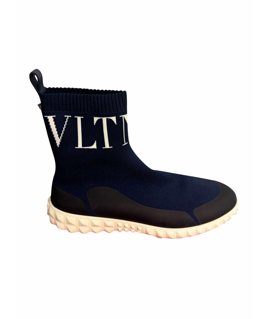 VALENTINO Темно-синие текстильные кроссовки, фото 1