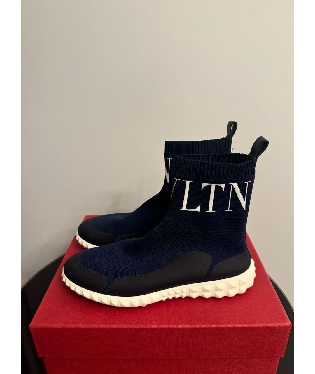 VALENTINO Темно-синие текстильные кроссовки, фото 5
