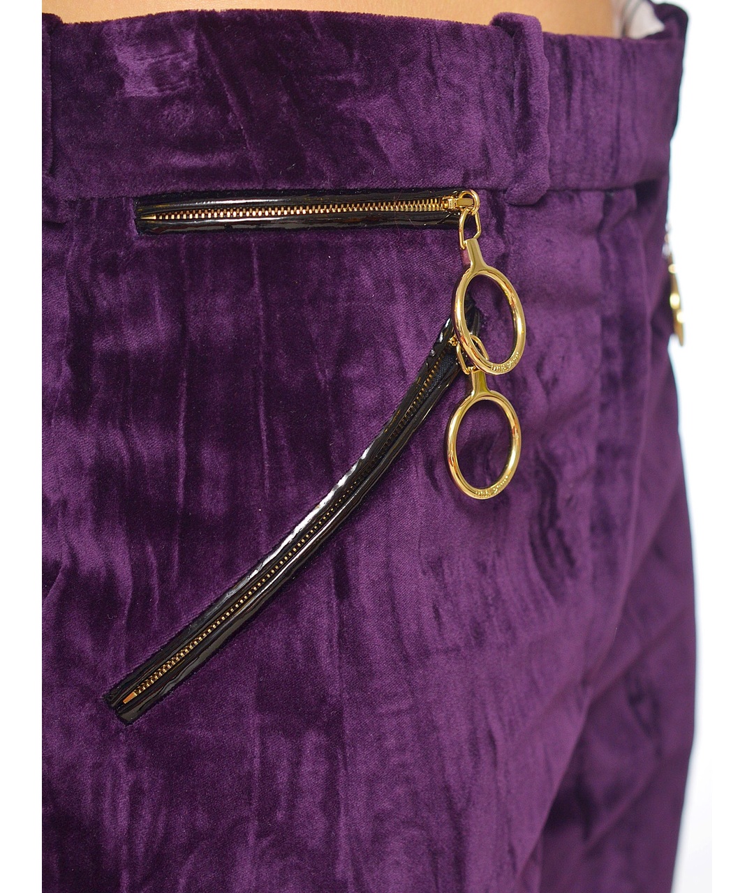 NINA RICCI Фиолетовые бархатные брюки широкие, фото 4