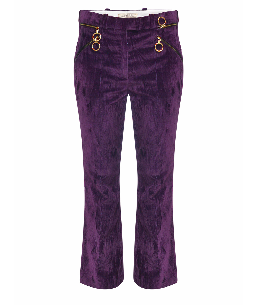 NINA RICCI Фиолетовые бархатные брюки широкие, фото 1