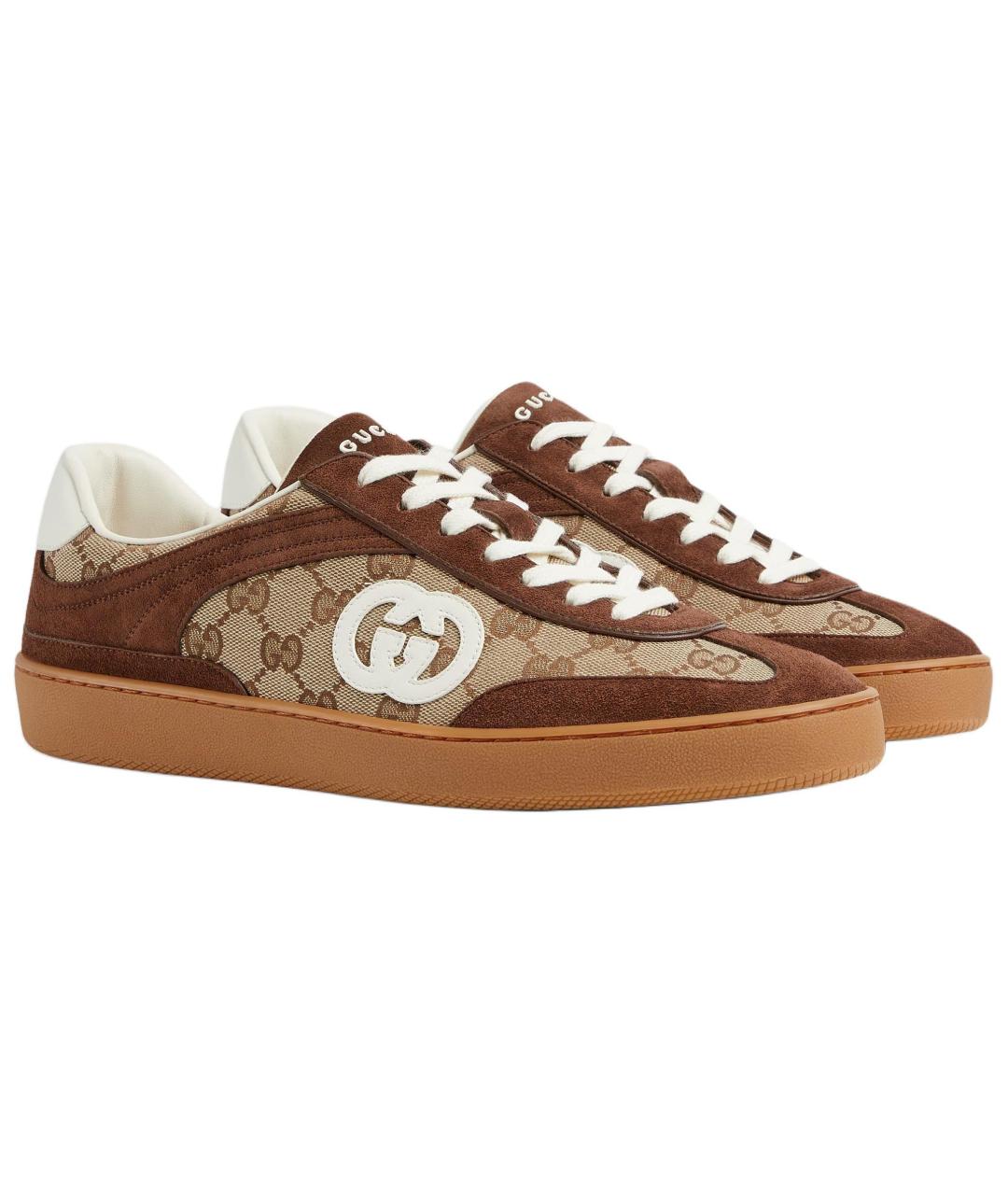 GUCCI Коричневые низкие кроссовки / кеды, фото 3