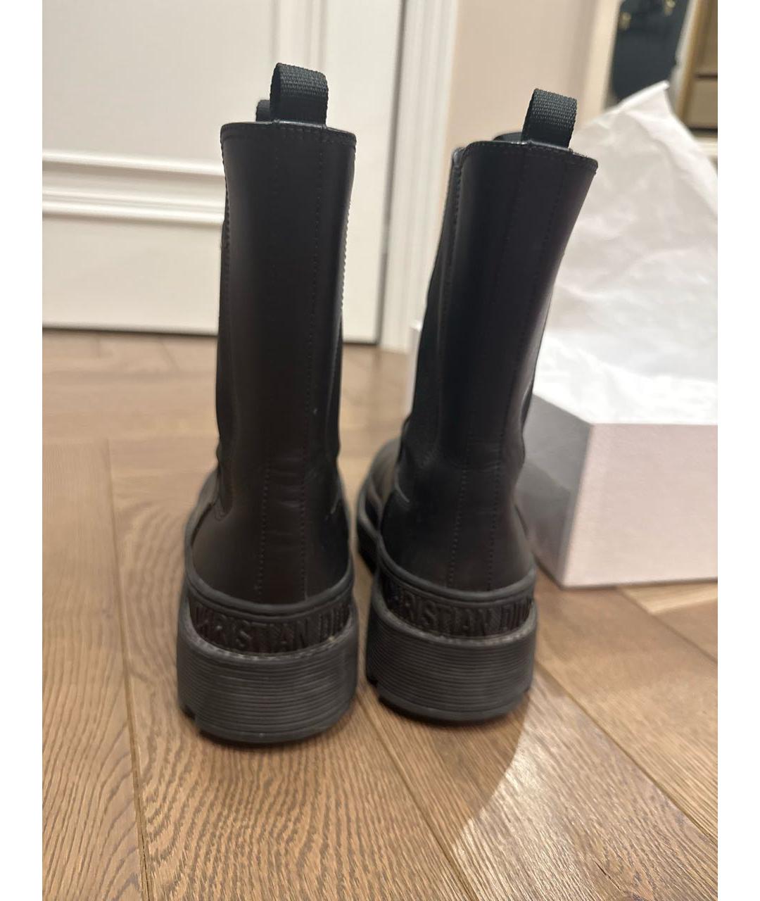 CHRISTIAN DIOR Черные кожаные ботинки, фото 4