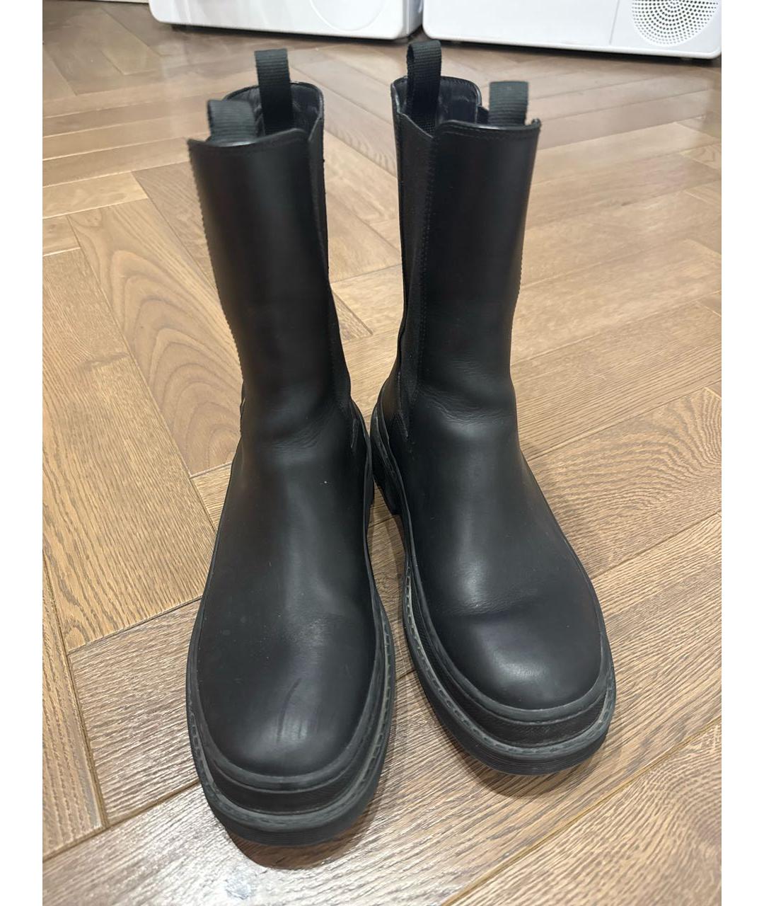 CHRISTIAN DIOR Черные кожаные ботинки, фото 2