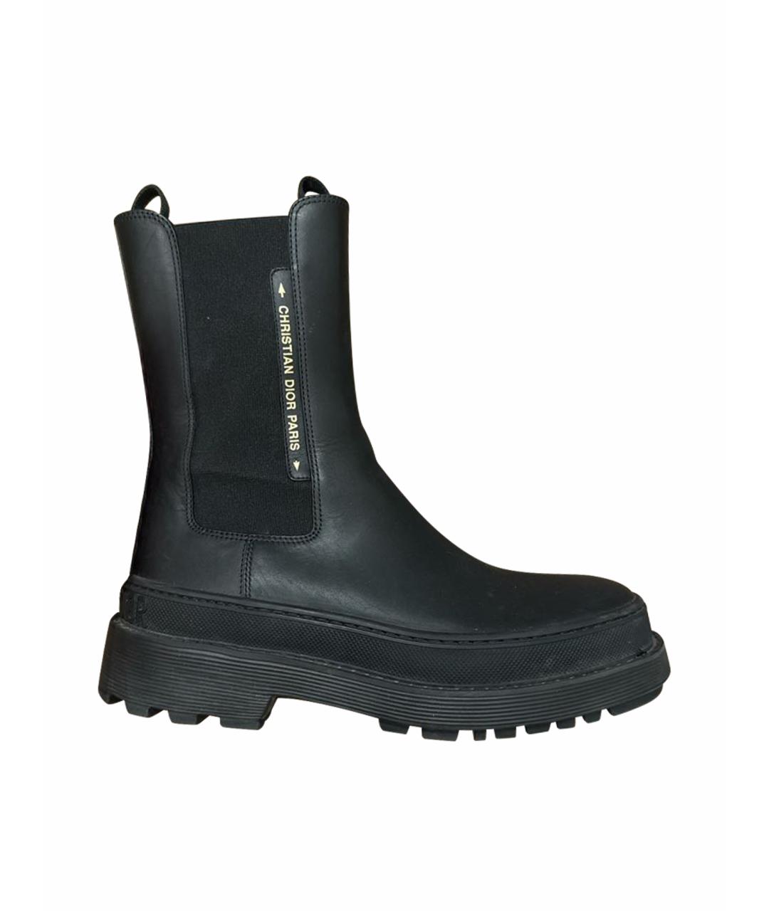 CHRISTIAN DIOR Черные кожаные ботинки, фото 1