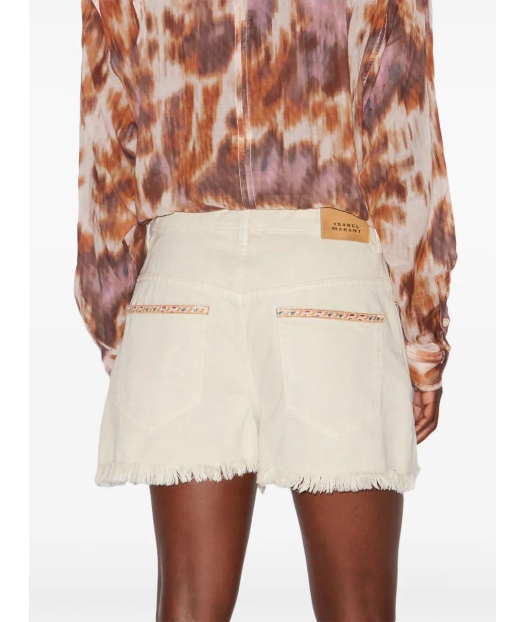 ISABEL MARANT Бежевые хлопковые прямые брюки, фото 4