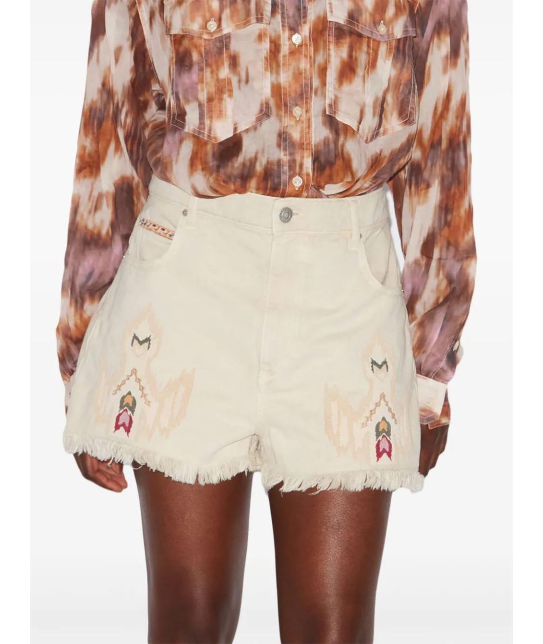 ISABEL MARANT Бежевые хлопковые прямые брюки, фото 3