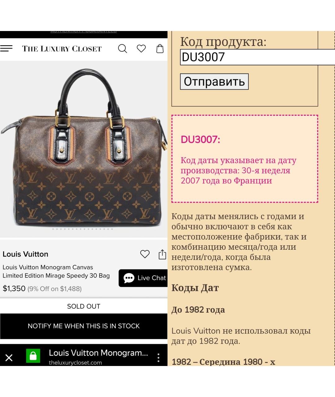 LOUIS VUITTON Сумка с короткими ручками, фото 6