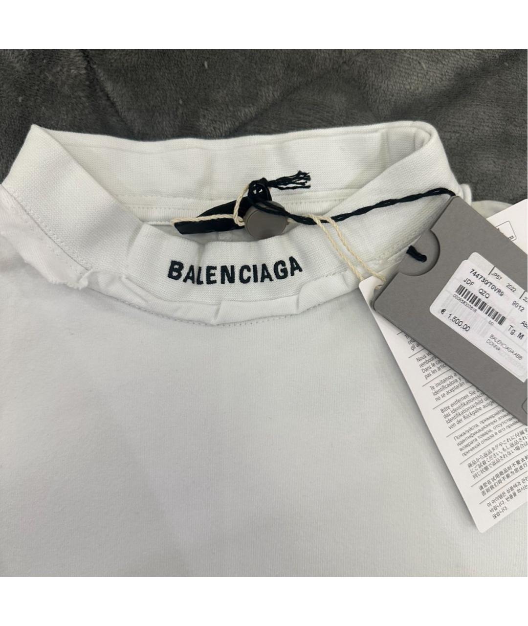 BALENCIAGA Белое хлопковое повседневное платье, фото 4