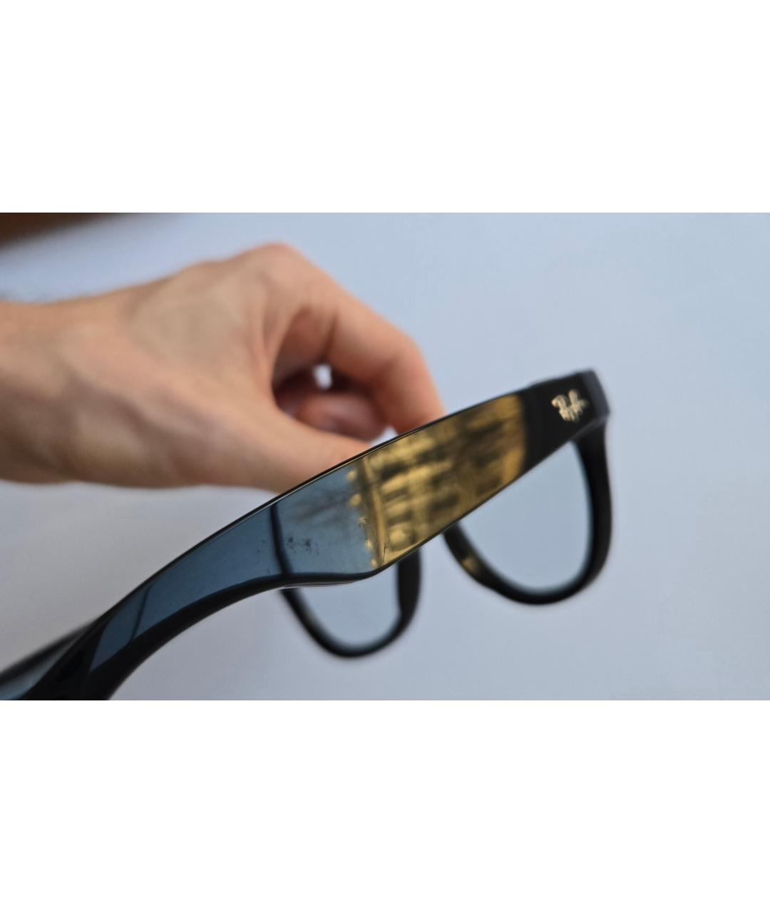 RAY BAN Черные пластиковые солнцезащитные очки, фото 9