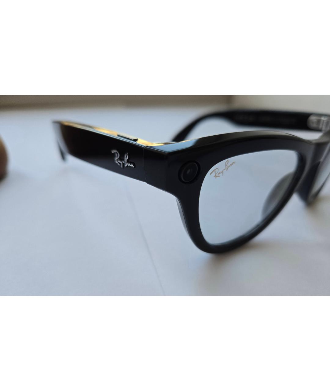 RAY BAN Черные пластиковые солнцезащитные очки, фото 3